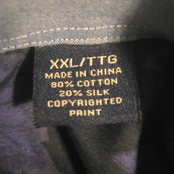 Tommy Bahama Silk Blend Hidden Button Down Men's Dress Shirt XXL - Picture 4 of 4